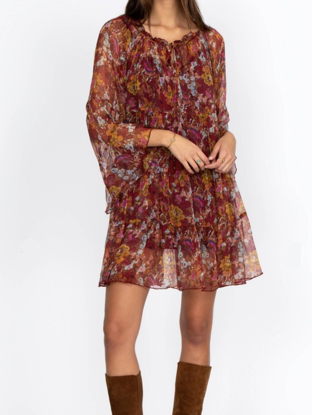 Johnny Was Daisy silk mini dress - Picture 2 of 3